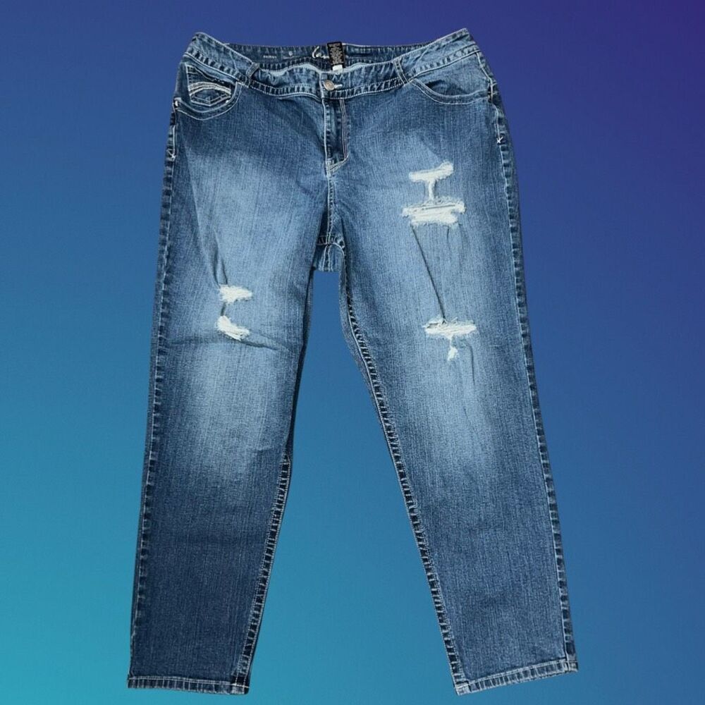 Plus Size Lane Bryant Distressed Skinny Jeans Size 22 Average #202 - Picture 7 of 7